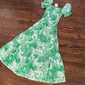 Luisa Positano Green and White dress